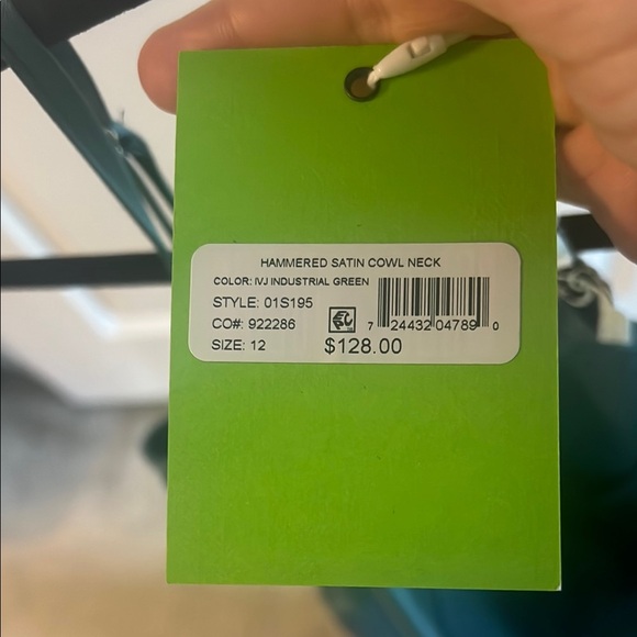 Sam Edelman Green Asymmetrical Slip Dress - Picture 2 of 4